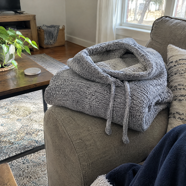 Customer photo: Knit Hoodie Blanket
